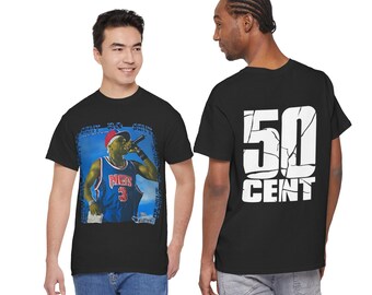 Camiseta gráfica del rapero 50 Cent | Camiseta rara del artista de hip hop