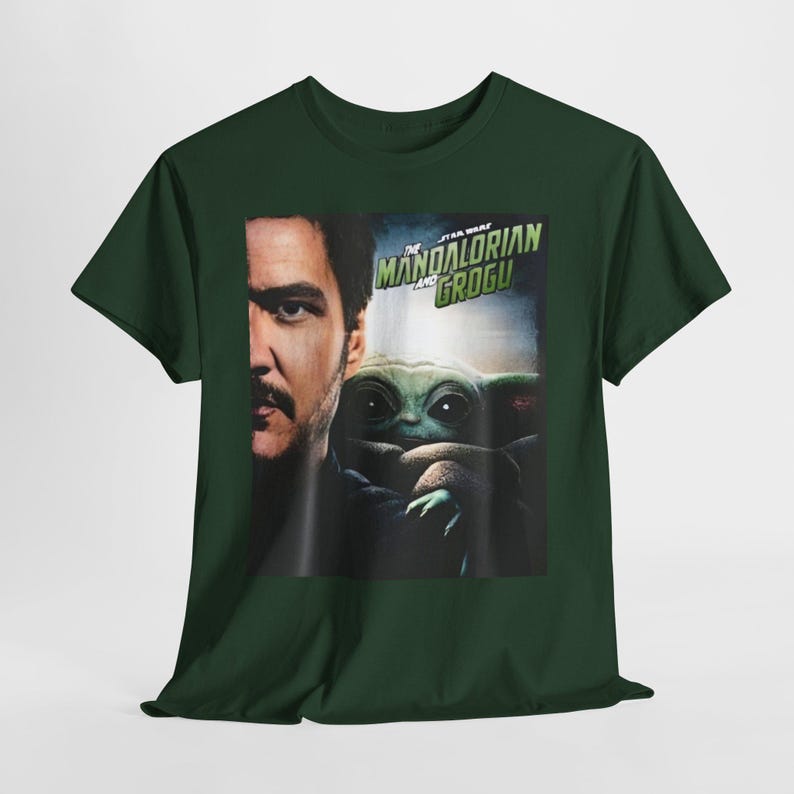 The Mandalorian and Grogu Tee | Star Wars Character Poster Shirt image 5