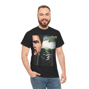 The Mandalorian and Grogu Tee | Star Wars Character Poster Shirt image 8