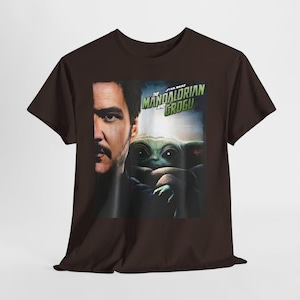 The Mandalorian and Grogu Tee | Star Wars Character Poster Shirt image 4