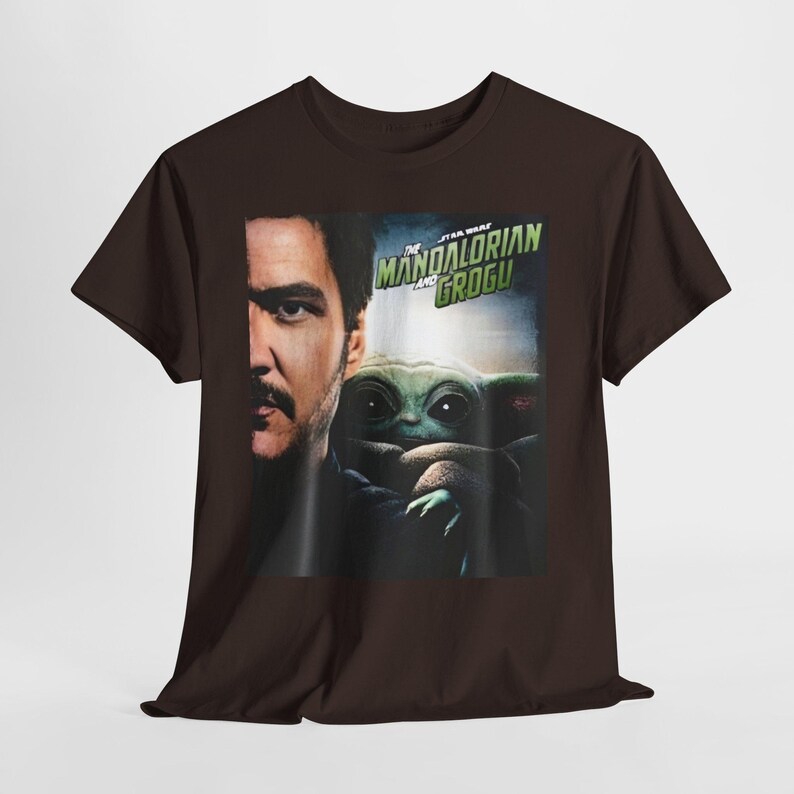The Mandalorian and Grogu Tee | Star Wars Character Poster Shirt image 4