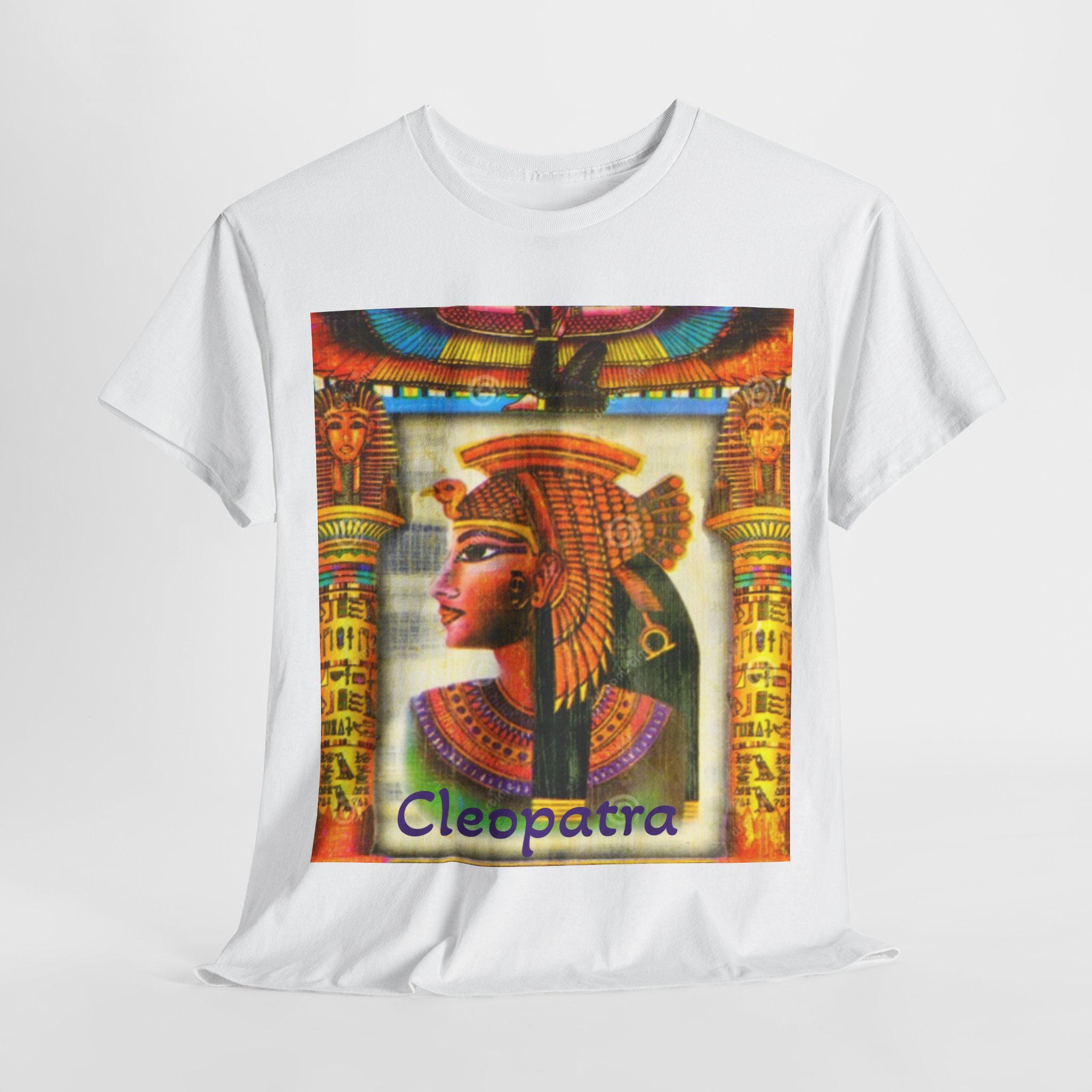 クレオパトラ ユニセックス ヘビーコットンTシャツ、エジプトアートT 