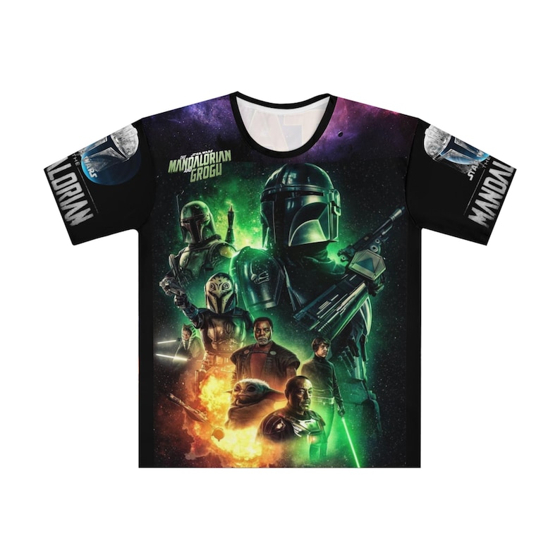 Mandalorian Poster-T-Shirt | Star Wars Mandalorian AOP Tee Bild 1