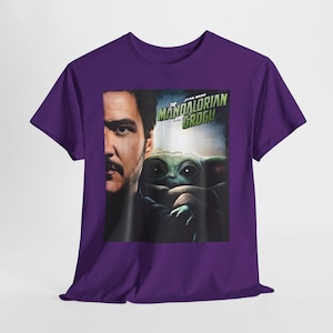 The Mandalorian and Grogu Tee | Star Wars Character Poster Shirt image 6