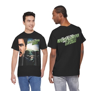The Mandalorian and Grogu Tee | Star Wars Character Poster Shirt image 1
