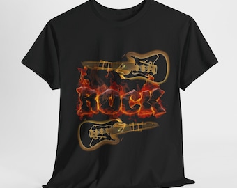 Rock On Unisex Heavy Cotton Tee - Perfect for Concerts, Gifting, Festivals, Music Lovers, Everyday Wear
