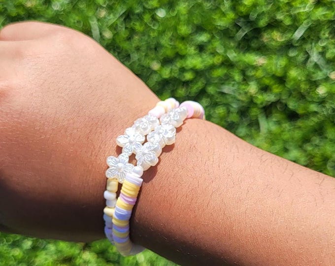 Banana split clay bead bracelet set!