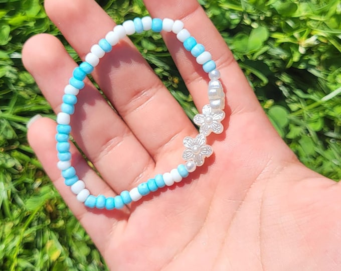 Blue skies Clay Bead bracelet!