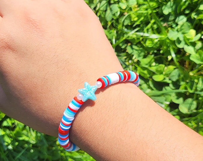 Party in the USA clay bead bracelet!
