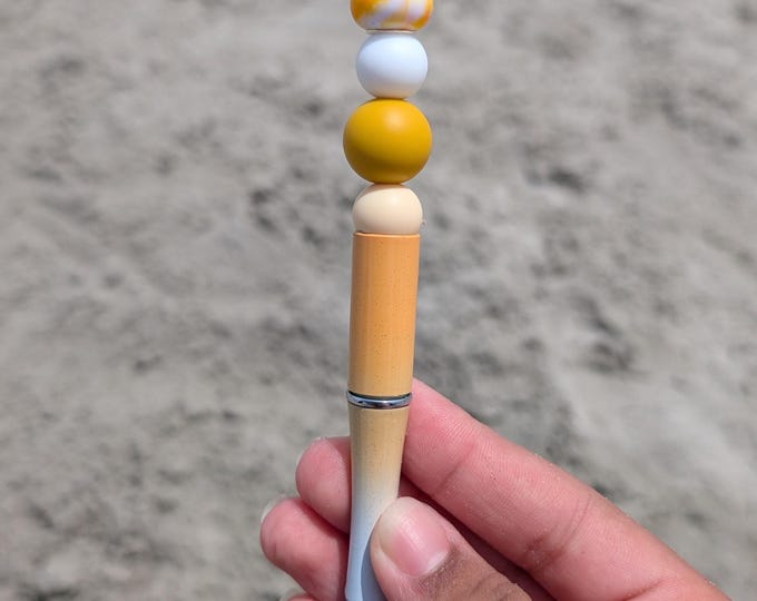 orange citrus beaded pen