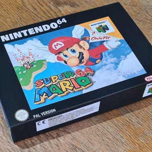 Super Mario 64, N64, Nintendo 64, Reproduction box, Replacement box.