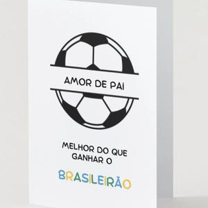デジタル父の日カード | サッカーをテーマにしたポルトガルの父の日カード | Cartão de Dia dos Pais | ブラジルのグリーティングカード | 白紙のカード