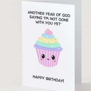 Funny Christian Birthday Card | Gen Z Faith-Based Greeting Card | Funny Bday Card | God&#39;s Favor Vibes | Blank Inside