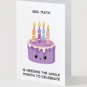 Carte d'anniversaire numérique drôle de la génération Z | Carte de voeux esthétique pour amis, meilleures amies, collègues de travail | Blanc à l'intérieur, 5 x 7