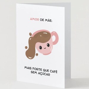 Digital Portuguese Mother’s Day Card | Digital Mother's Day Card | Coffee-Themed Card | Cartão de Dia das Mães | Brazilian Greeting Card