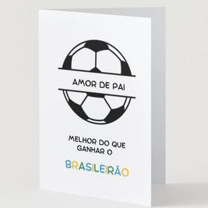 Digital Father's Day Card | Soccer-Themed Portuguese Father's Day Card | Cartão de Dia dos Pais | Brazilian Greeting Card | Blank Cards
