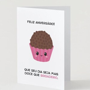 Digital Brazilian Pink Birthday Card | Portuguese Birthday Card | Cartão de aniversário | Brazilian Greeting Card | Blank Cards