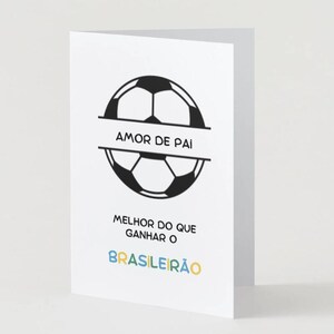 Digital Father's Day Card | Soccer-Themed Portuguese Father's Day Card | Cartão de Dia dos Pais | Brazilian Greeting Card | Blank Cards