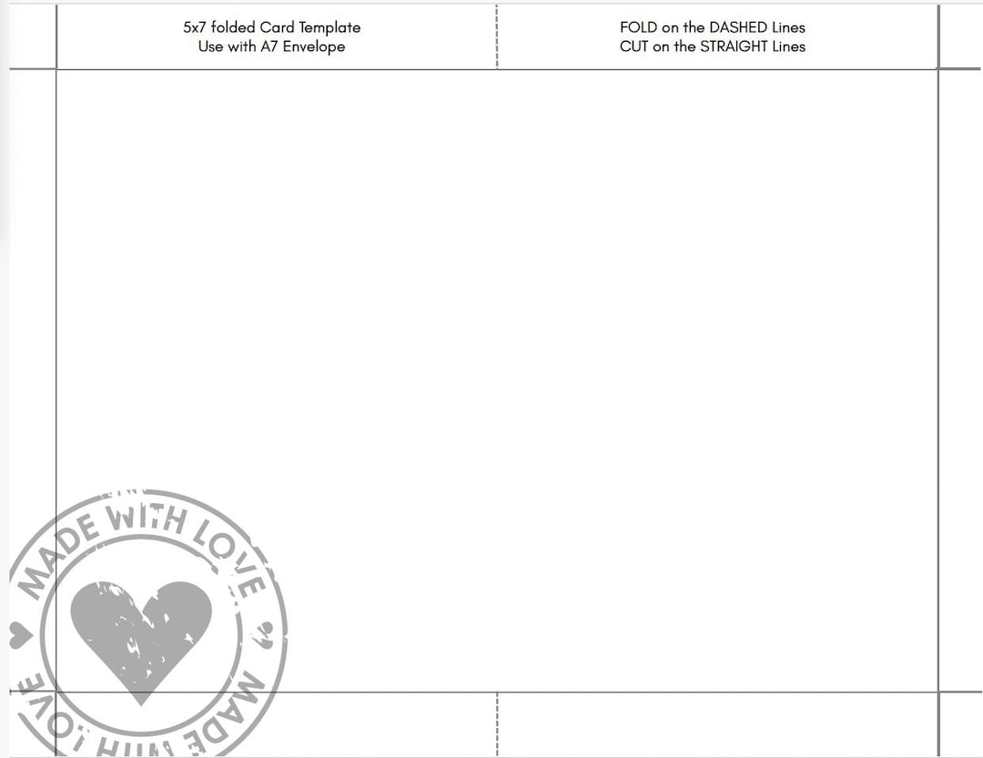 Digital 5x7 Card Template Printable 5x7 Greeting Card Template DIY Digital 5x7 Card Template Printable 5x7 Greeting Card Template DIY