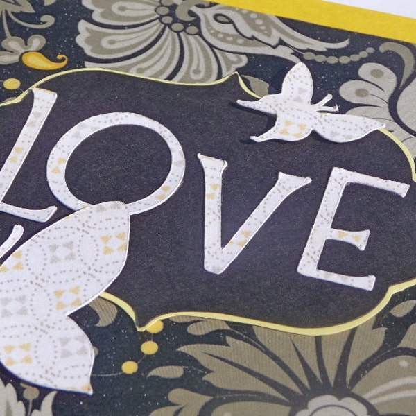 LOVE Handmade Wedding or Anniversary Greeting Card