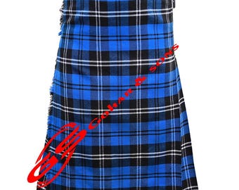 Men's Handmade Ramsey Blue Tartan Kilt – 8 Yard Scottish Kilt