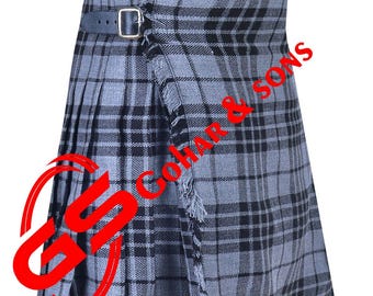 Handmade Grey Watch Tartan Kilt – 8 Yard Scottish Highland Kilt