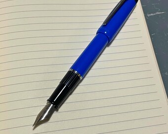 Vintage Waterman Fountain Pen – Azure Blue Fine Nib Pen | Retro Writing Instrument | Collectible Classic Gift for Writers | Old School Style