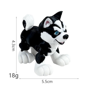 3D Printed Husky Dog Figurine – Cute Husky Desk Toy – PLA Plastic Miniature Dog Model – 1 Piece