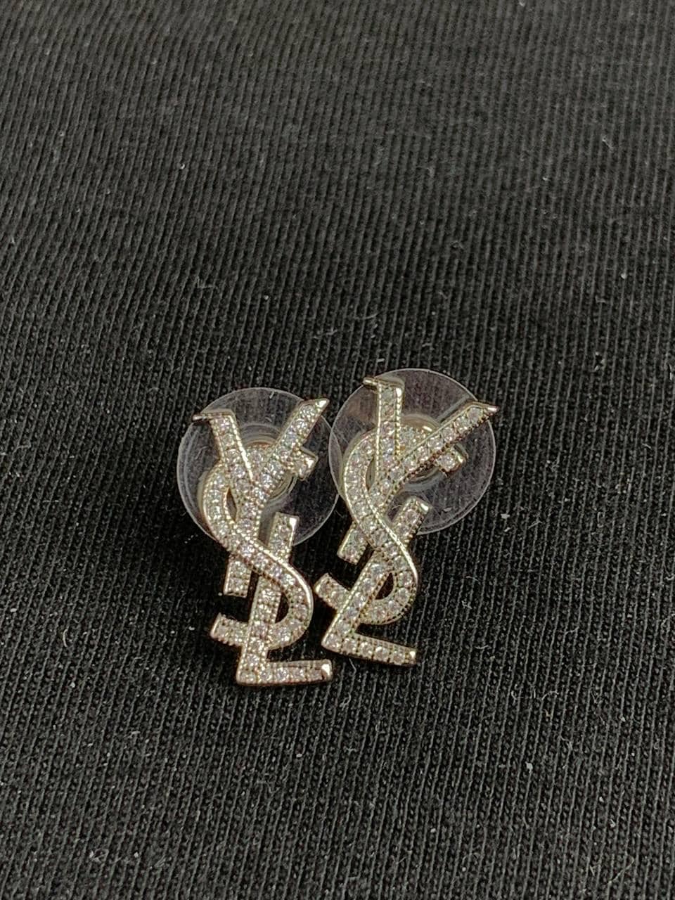 YSLロゴデザインのシルバーのピアス Ysl Logo Earrings - Etsy