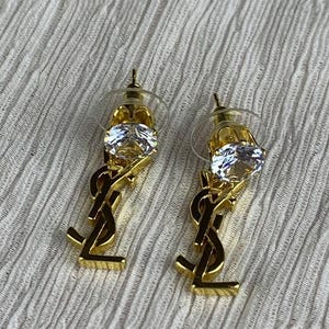 Yves Saint Laurent Gold Charming Dangle Drop Earrings