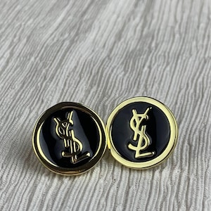 Yves Saint Laurent Gold YSL Stud Earrings