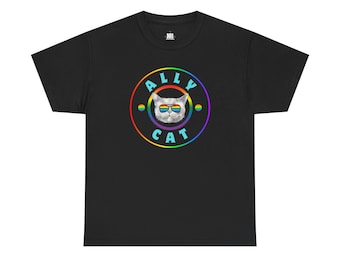 Ally Cat Pride T-Shirt: LGBTQ+ Support Unisex Tee