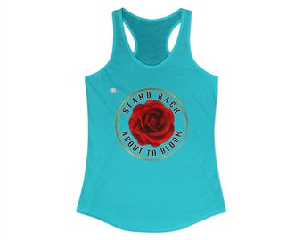Rose Graphic Racerback Tank, Floral Workout Top, Summer Activewear