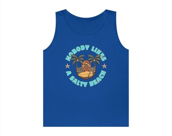 Salty Beach Tank Top, Summer Vacation Unisex Beachwear