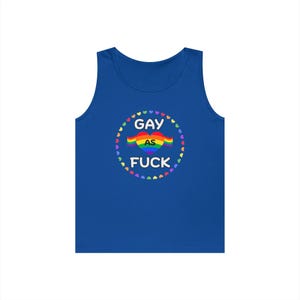 Gay as F*ck~Pride Tank Top, Unisex Cotton Tank, LGBTQ+ Apparel, Summer Outfit, Pride Month Gift, Festival Tee
