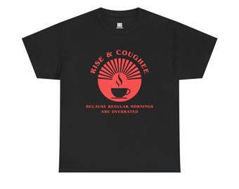 Rise & Coughee-graphic Tee | coffee cup sunrise design