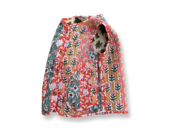 Chaleco acolchado para niños, chaleco de patchwork con estampado de bloques, chaqueta para niños pequeños