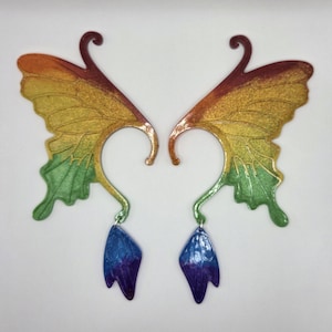 Harsoormanchetten regenboogvlindervleugel – op de natuur geïnspireerde statement-sieraden