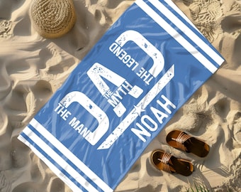 Custom Father's Day Beach Towel, Beach Towel For Dad, Summer Gift for Dad, Personalized Pool Towel, Grandpa Gift, Gift For Fathers Day