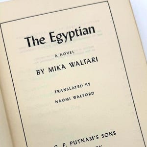 The Egyptian by Mika Waltari – 1949 G.P. Putnam’s Sons First American Edition – Historical Novel Classic
