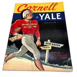 Vintage 1949 Cornell vs. Yale Football Program – October 15, 1949 – Historic Ivy League Matchup