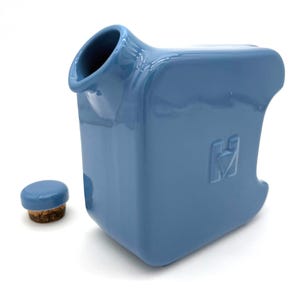 Vintage Hotpoint Refrigerator Water Pitcher – Hall China for Hotpoint – Blue Ceramic Jug with Cork Stopper