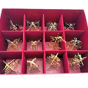 1982 Danbury Mint Gold-Plated Christmas Ornaments – Set of 12 w/ Original Box – Vintage Holiday Décor in Mint Condition