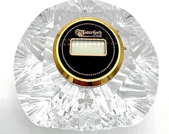 Waterford Crystal Paperweight Clock – Irish Cut Crystal Desk Accent – Non Working Clock