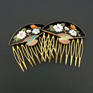 Cloisonne Butterfly Comb - Etsy display picture 1