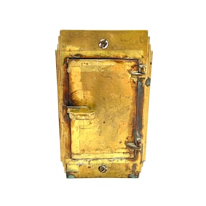 Caja de cerillas o caja de herramientas de latón Art Déco vintage para montaje en pared (1920-1930) - Herrajes arquitectónicos