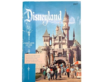 1957 Disneyland Guide Book – Vintage Park Souvenir Booklet – Adventureland Tomorrowland Fantasyland Map – Early Disneyana