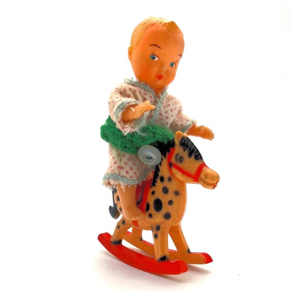Vintage Mattel Barbie Babysitter Baby &amp; Liddle Kiddles Rocking Horse –  1960s – Made in Japan