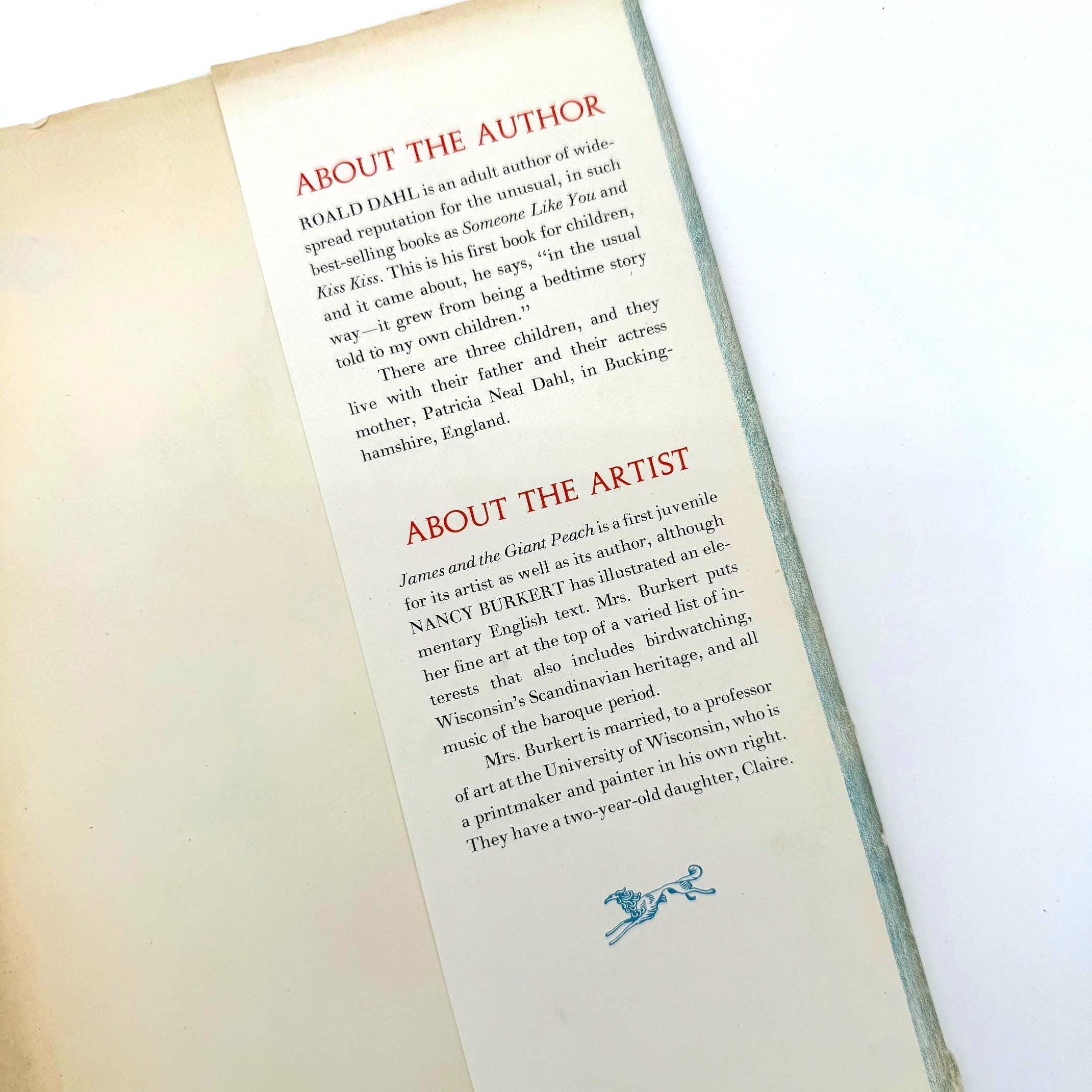 James and the Giant Peach Roald Dahl 1961 First Edition Knopf W/ Dust ...