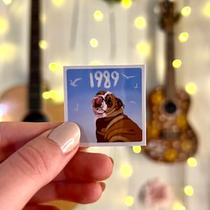 1989 Ära Hundeaufkleber, 1989 Ära Hundeillustration, Vinyl wasserdichter Aufkleber, niedlicher Hundeaufkleber, Popmusik inspirierte Kunst, Popmusik Album Aufkleber